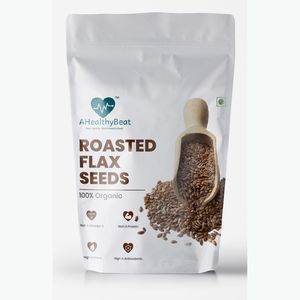 Front of roasted flax seeds pack